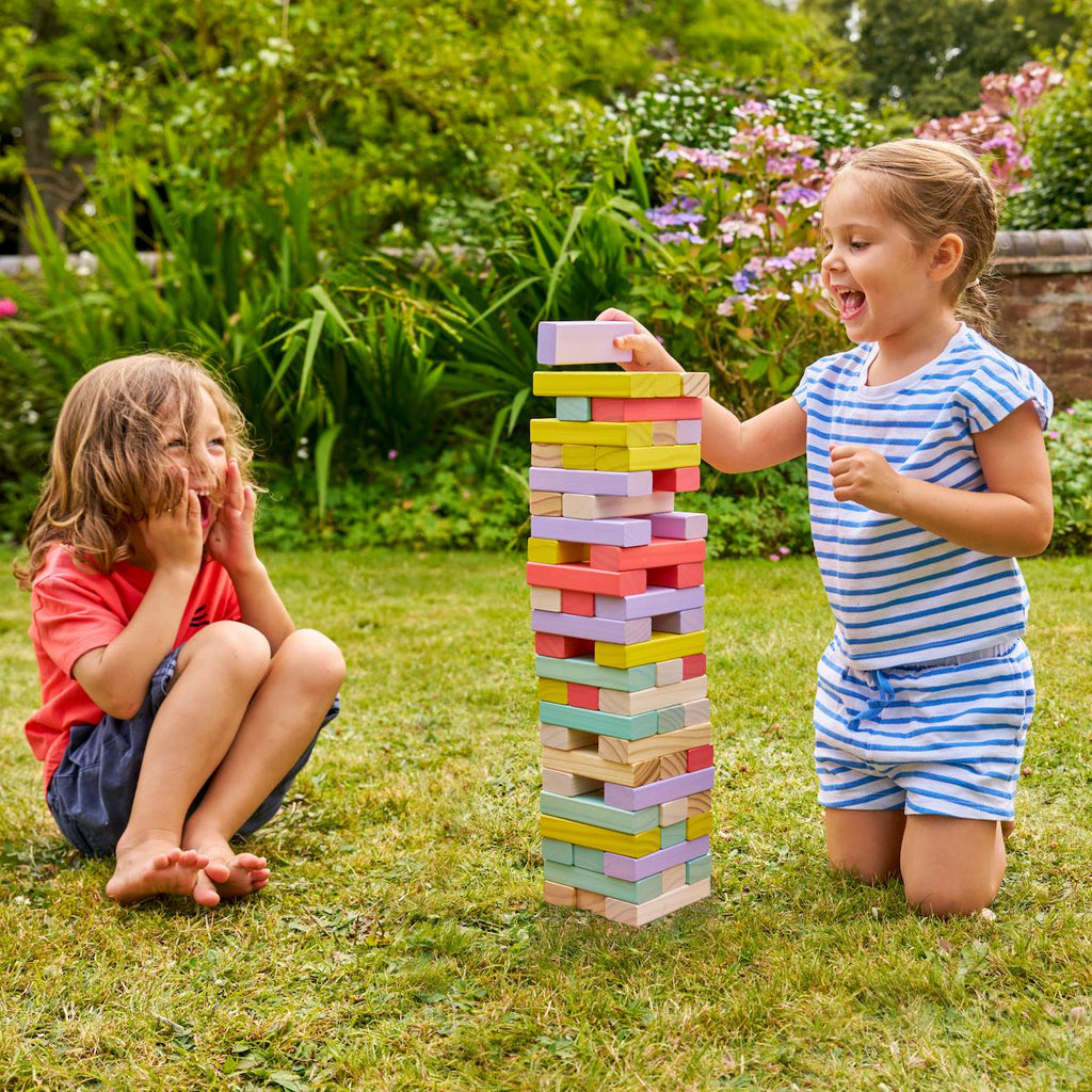 Jeu tour d'équilibre géante bois FSC multi couleur