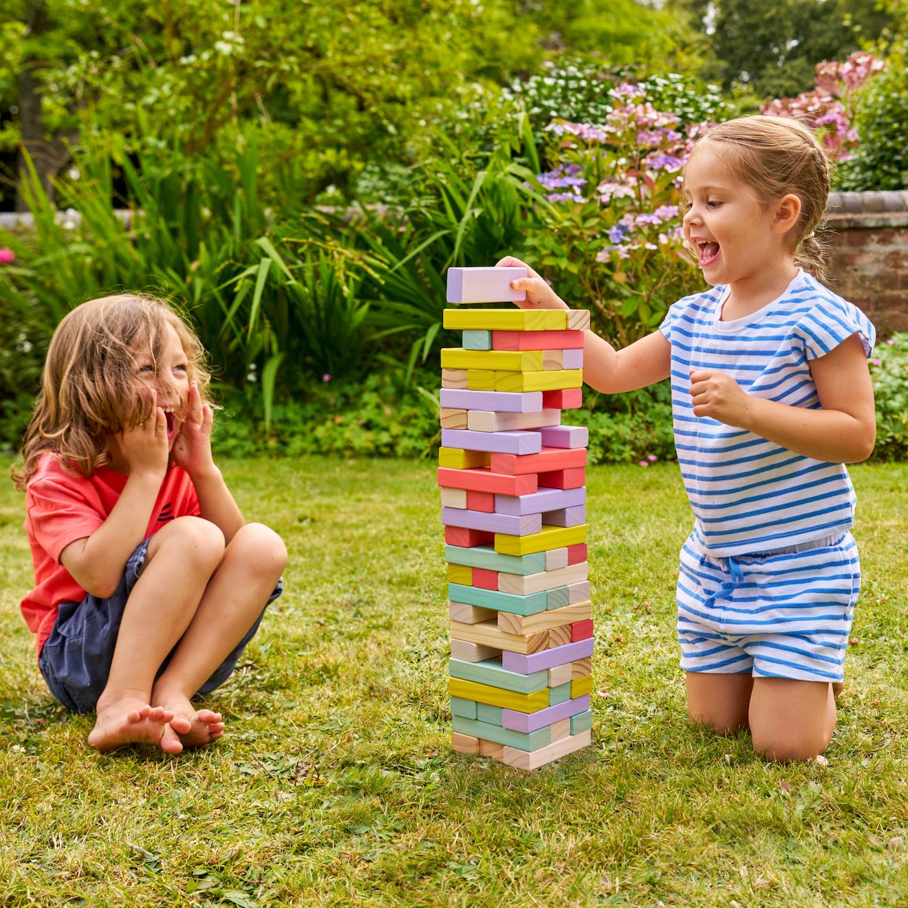 Jeu tour d'équilibre géante bois FSC multi couleur