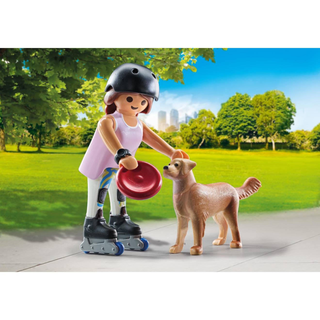 Jeune fille rolleuse avec retriever et accessoires 71739 multicolore