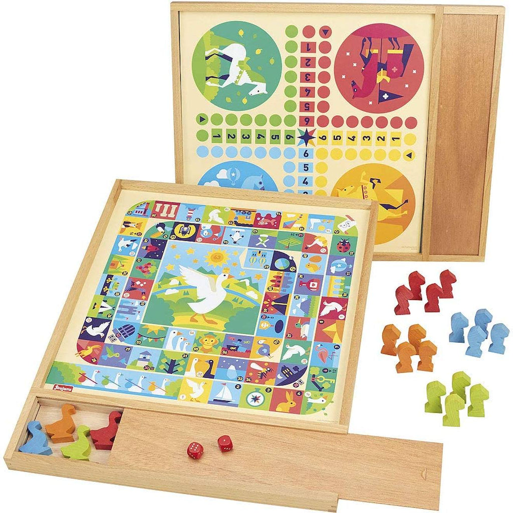 Jeux de l'oie et petits chevaux beige