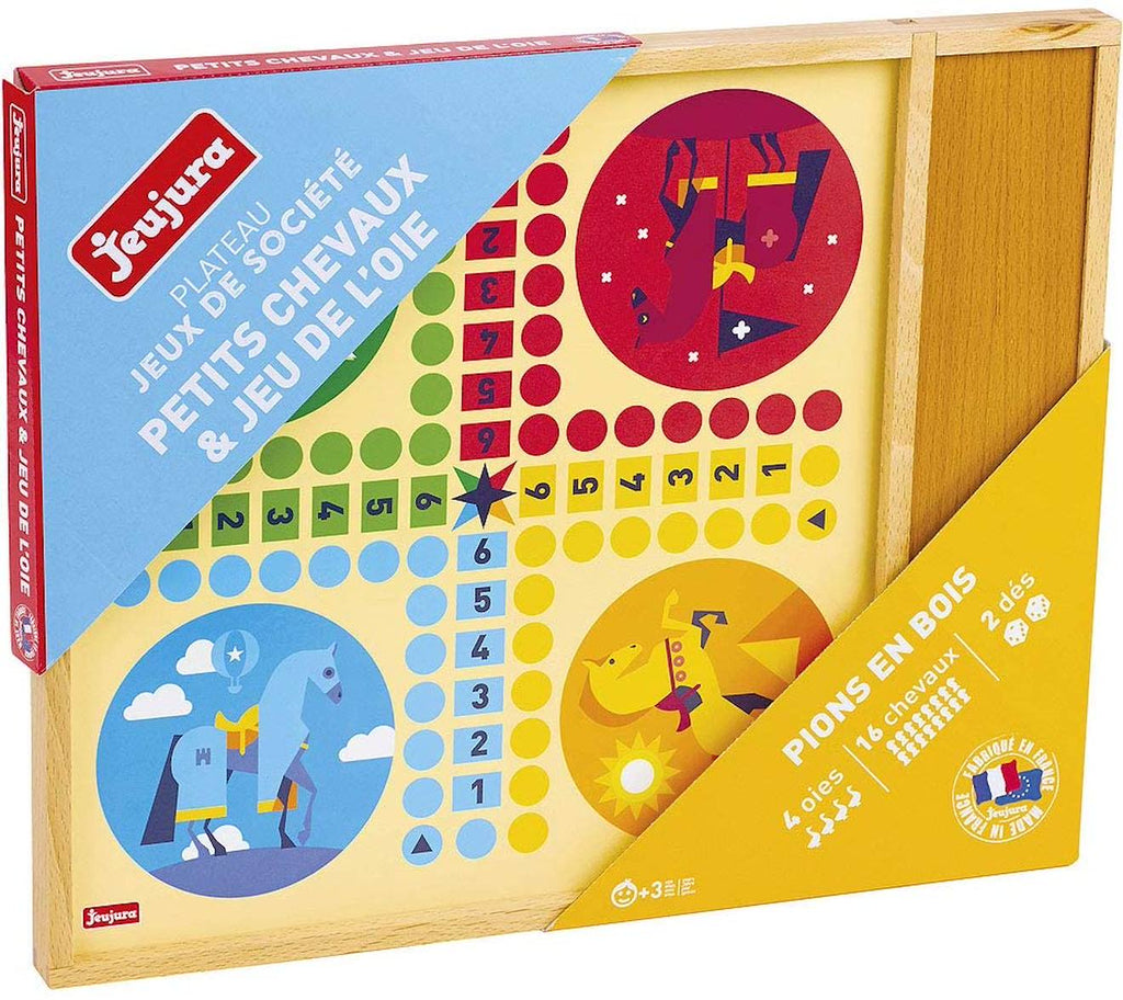 Jeux de l'oie et petits chevaux beige