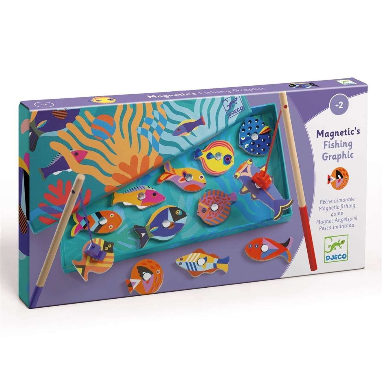 Jeux de pêche à la ligne : poissons graphiques multicolore