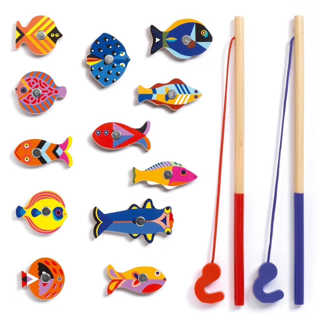 Jeux de pêche à la ligne : poissons graphiques multicolore