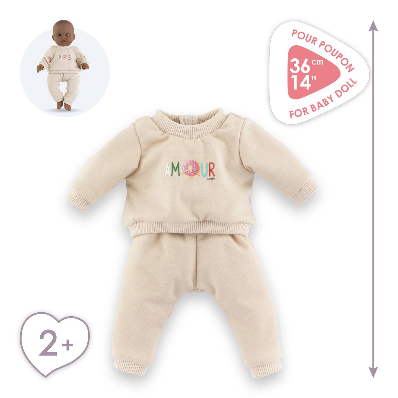 Jogging beige pour poupon 36 cm multicolore