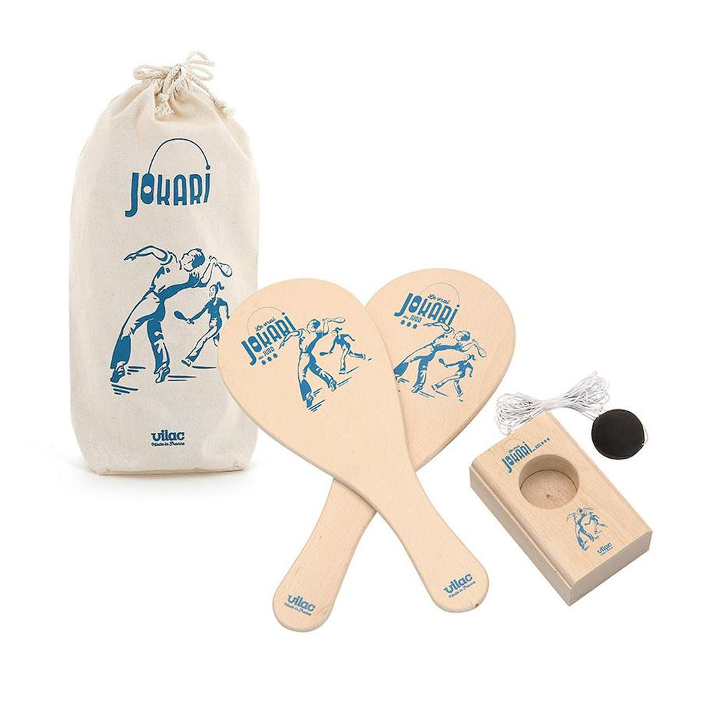 Jokari bois massif en sac coton beige