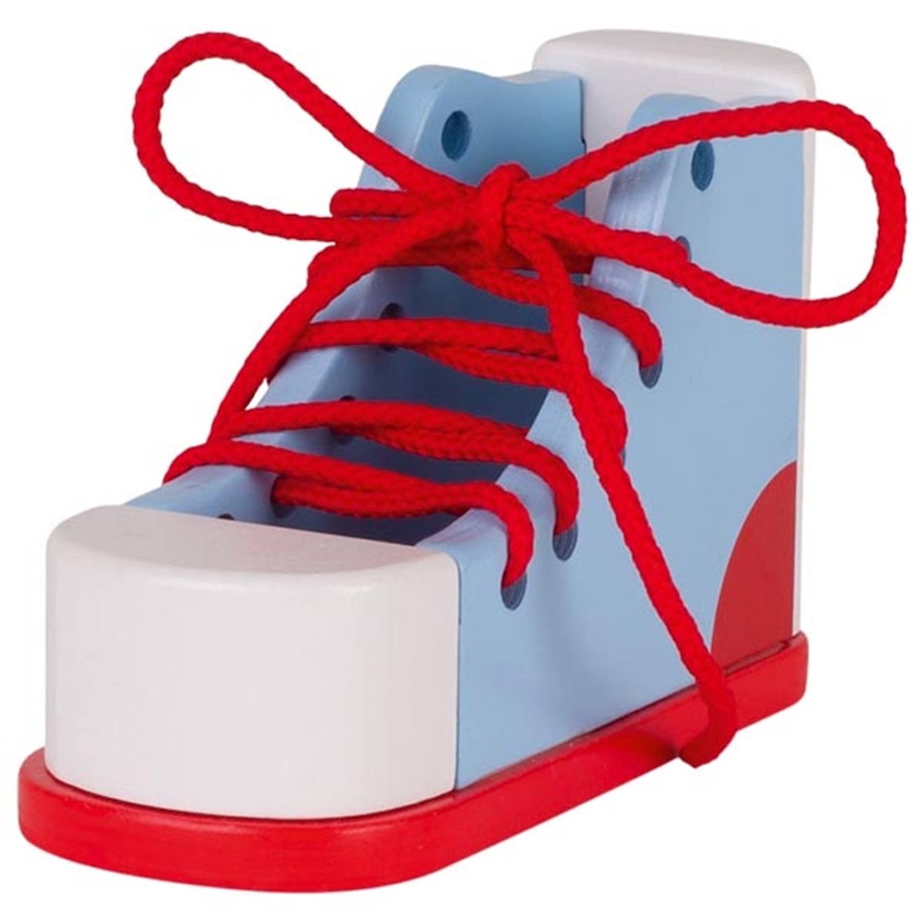 Jouet à lacer en bois multicolore