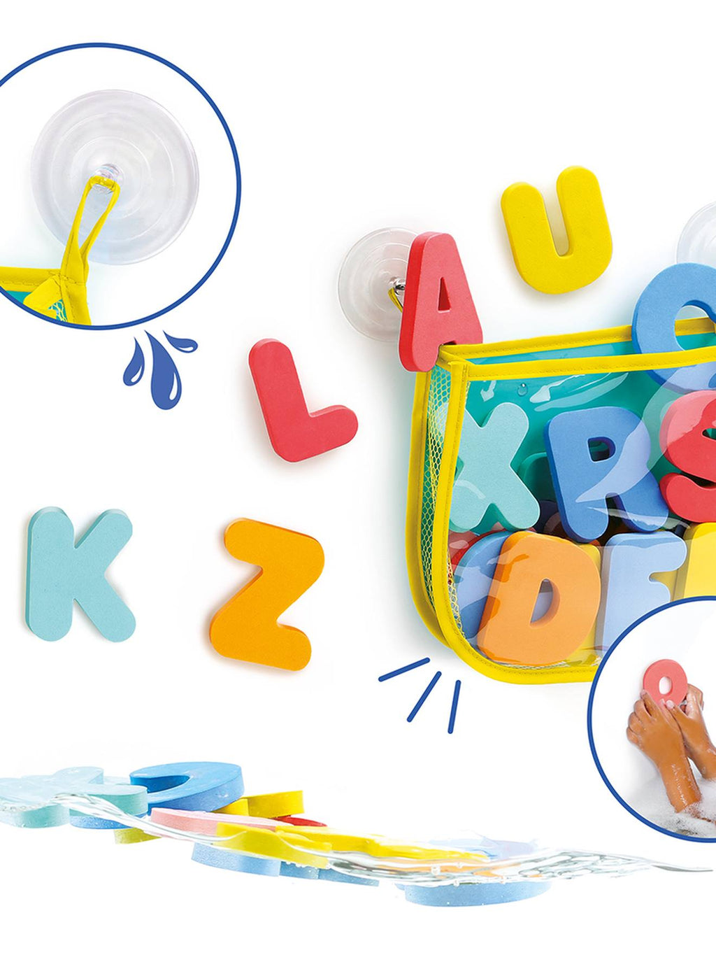 Jouet alphabet pour le bain multicolore