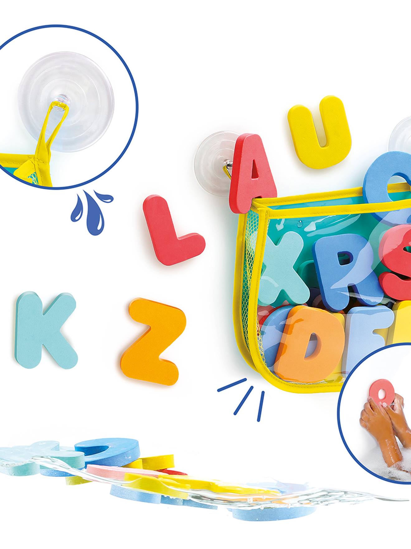 Jouet alphabet pour le bain multicolore