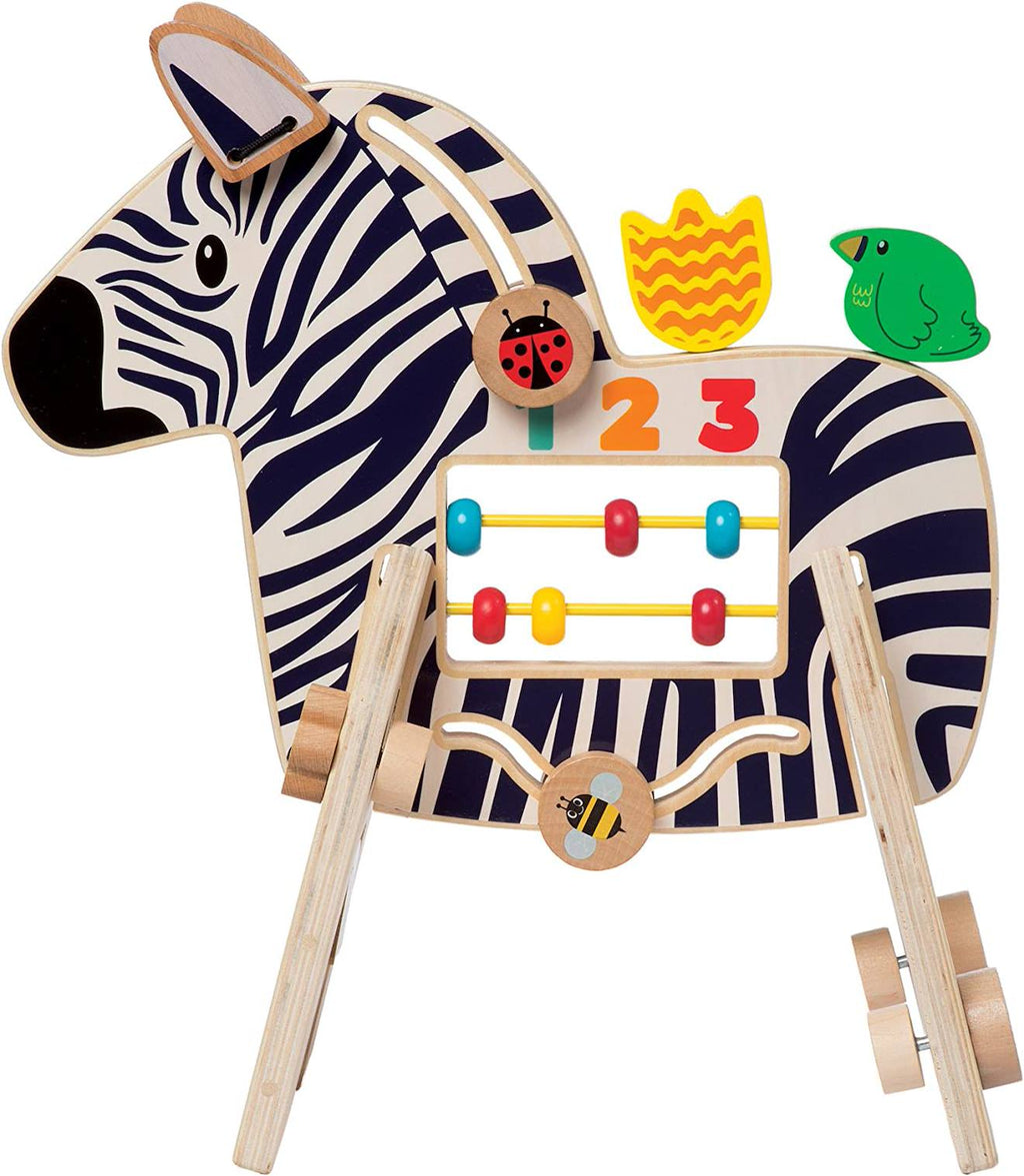 Jouet d'activité zèbre safari beige