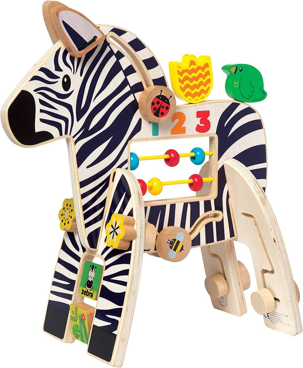 Jouet d'activité zèbre safari beige