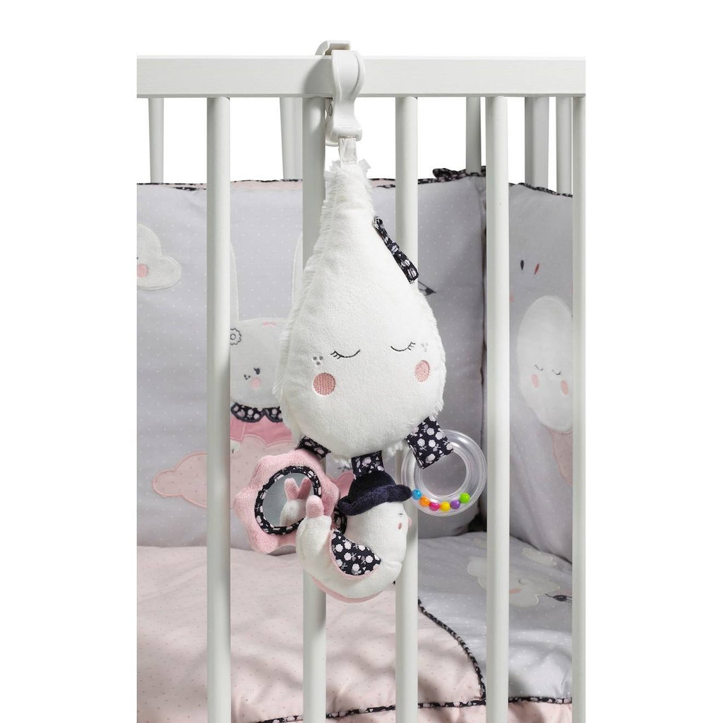 Jouet d'activités avec pinces en velours - miss fleur de lune blanc