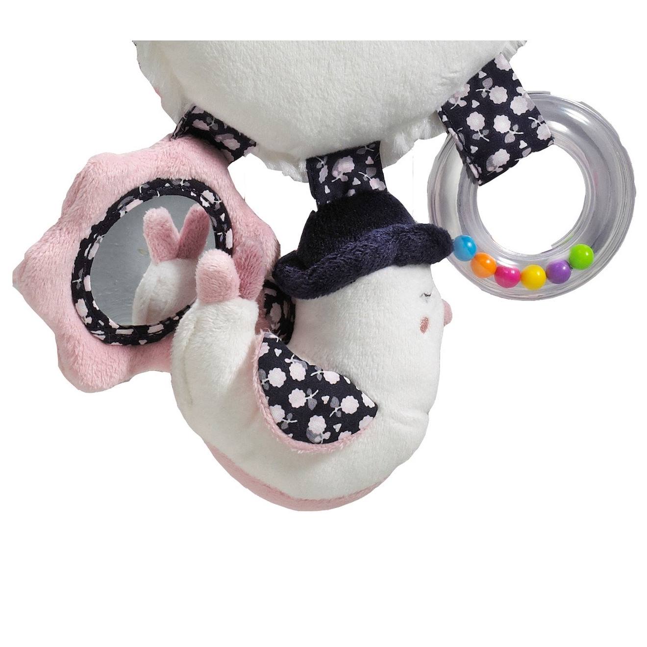 Jouet d'activités avec pinces en velours - miss fleur de lune blanc