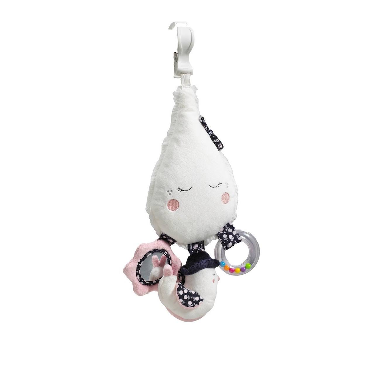 Jouet d'activités avec pinces en velours - miss fleur de lune blanc
