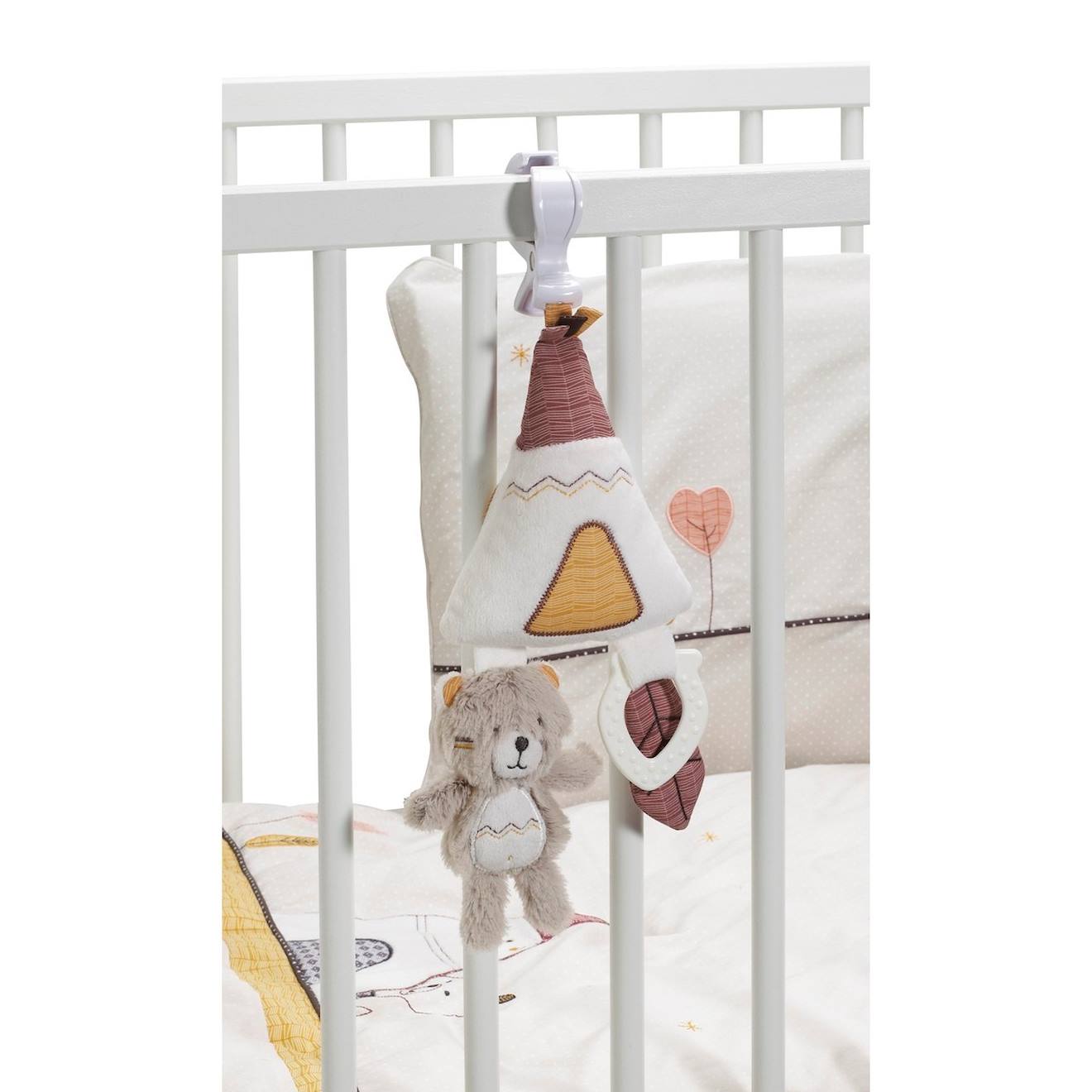 Jouet d'activités enfant tipi en velours - timouki blanc