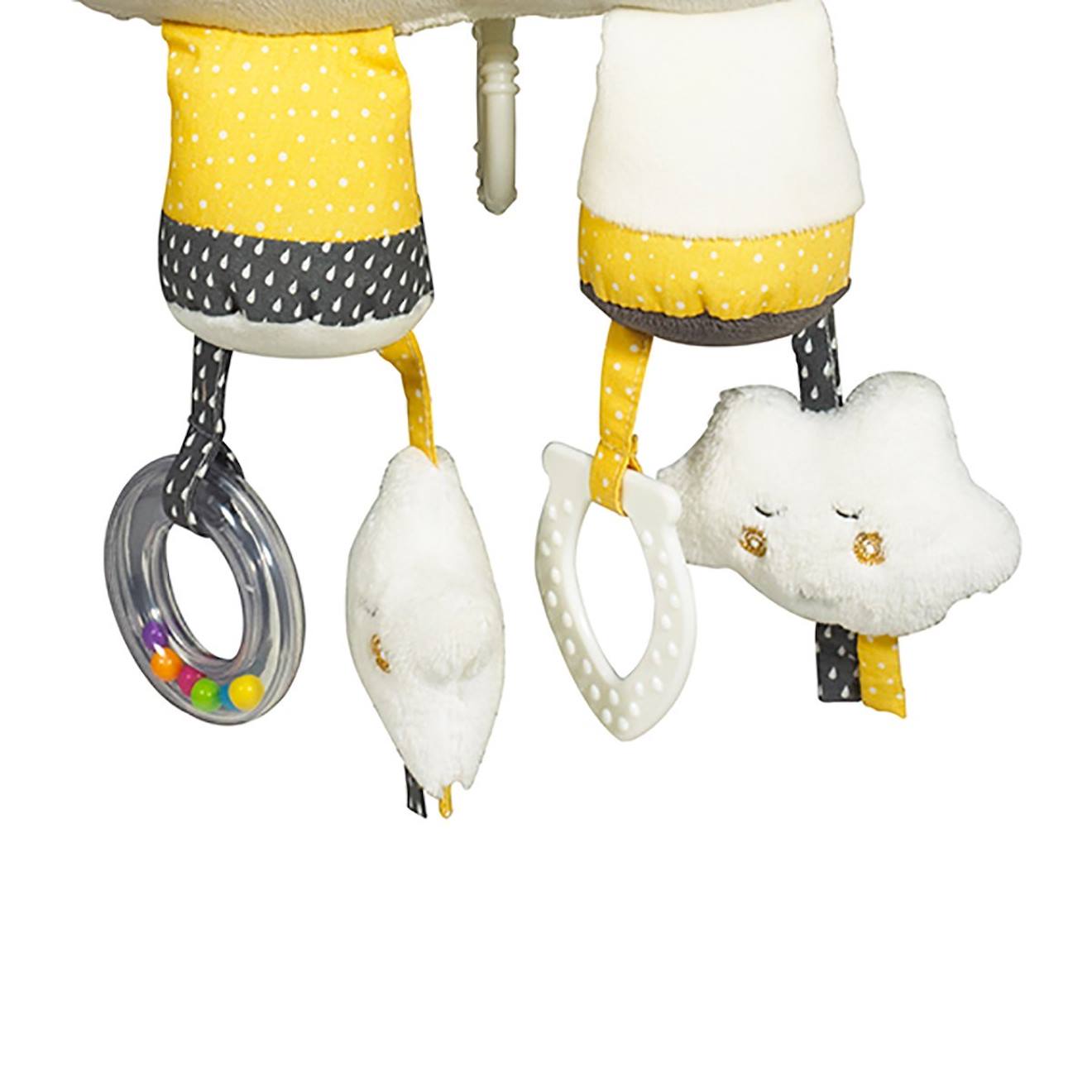 Jouet d'activités musical et à LED en velours - babyfan gris