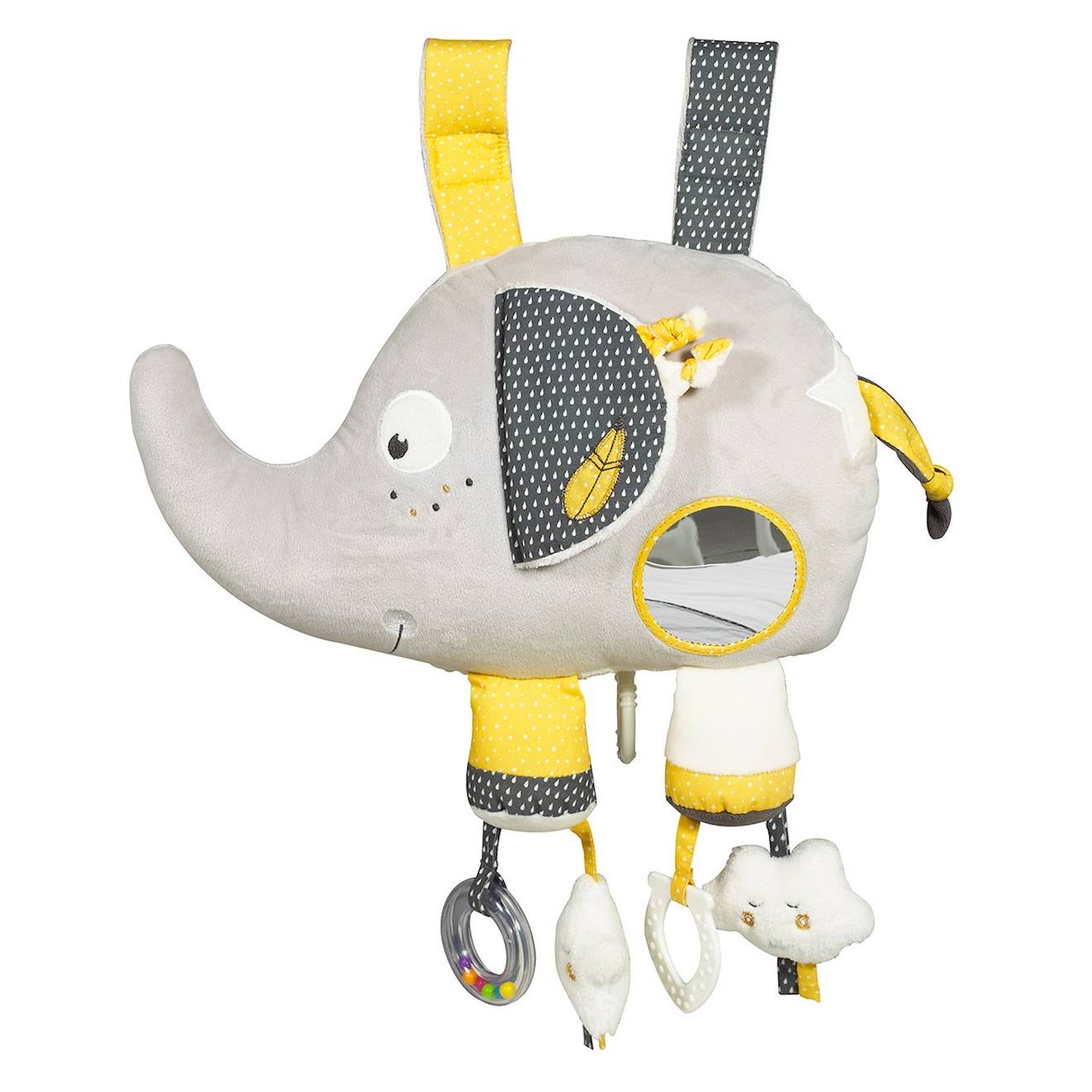 Jouet d'activités musical et à LED en velours - babyfan gris