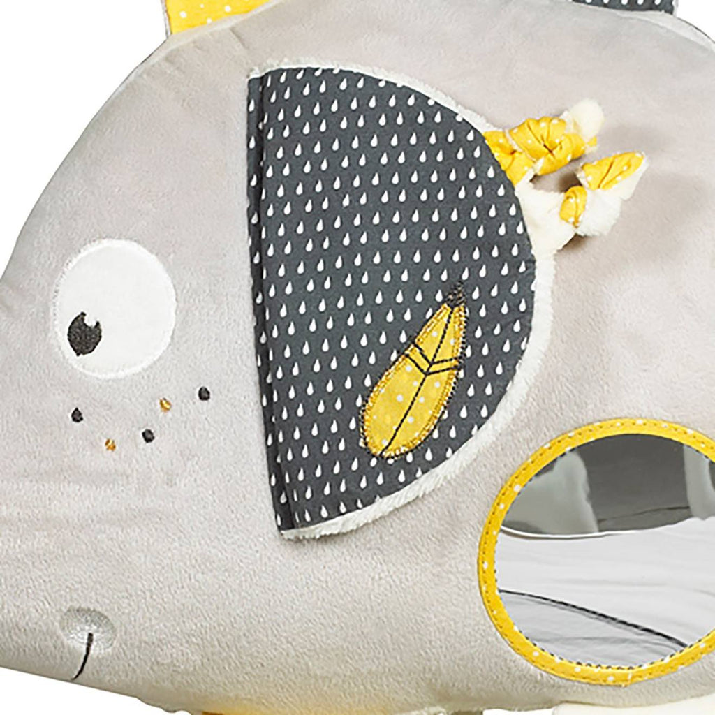 Jouet d'activités musical et à LED en velours - babyfan gris