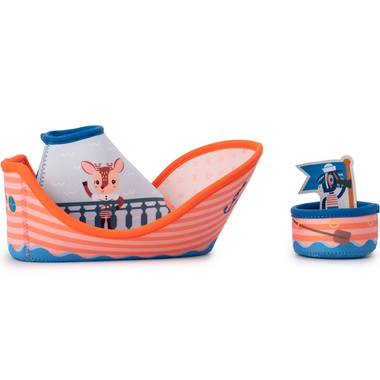 Jouet de bain bateau de pirate jack rouge, bleu, gris