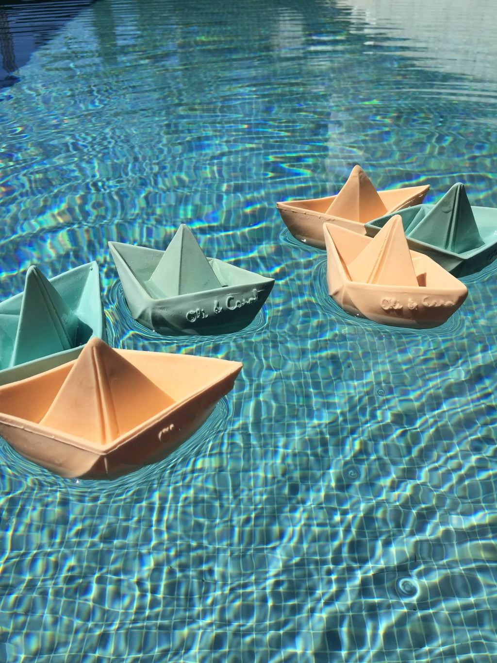 Jouet de bain bateau origami - nude