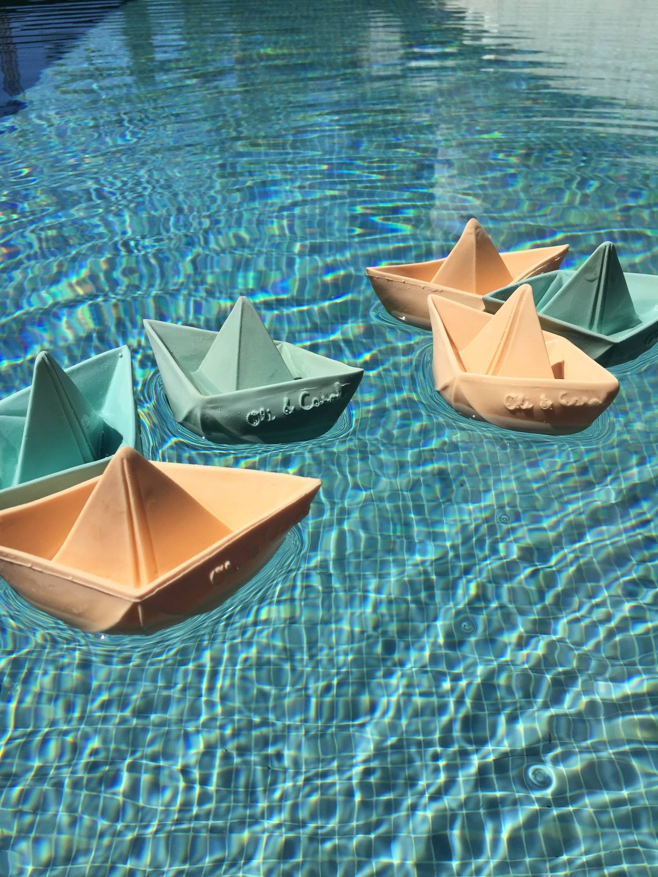 Jouet de bain bateau origami - nude