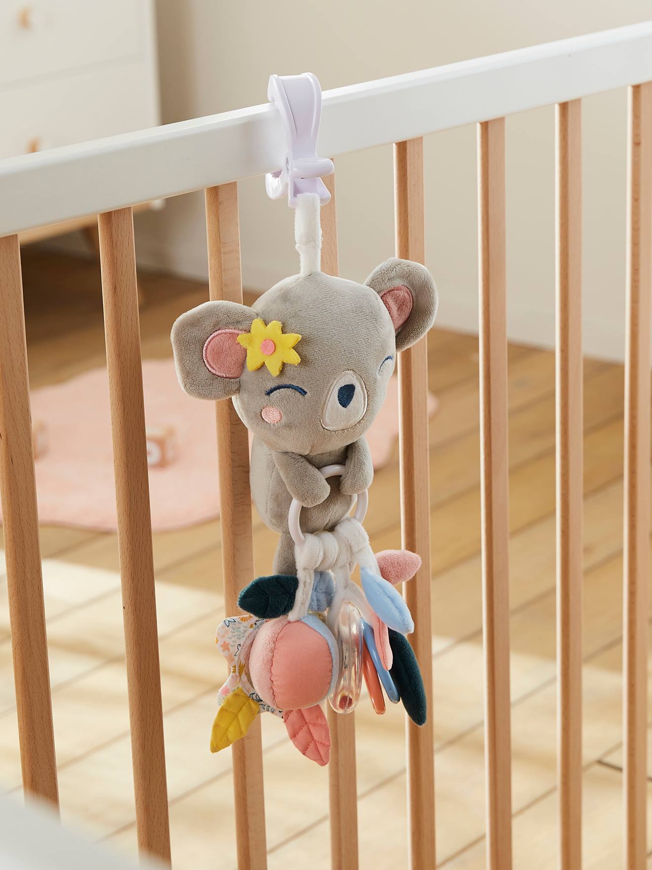 Jouet d'éveil avec pince koala rose - koala
