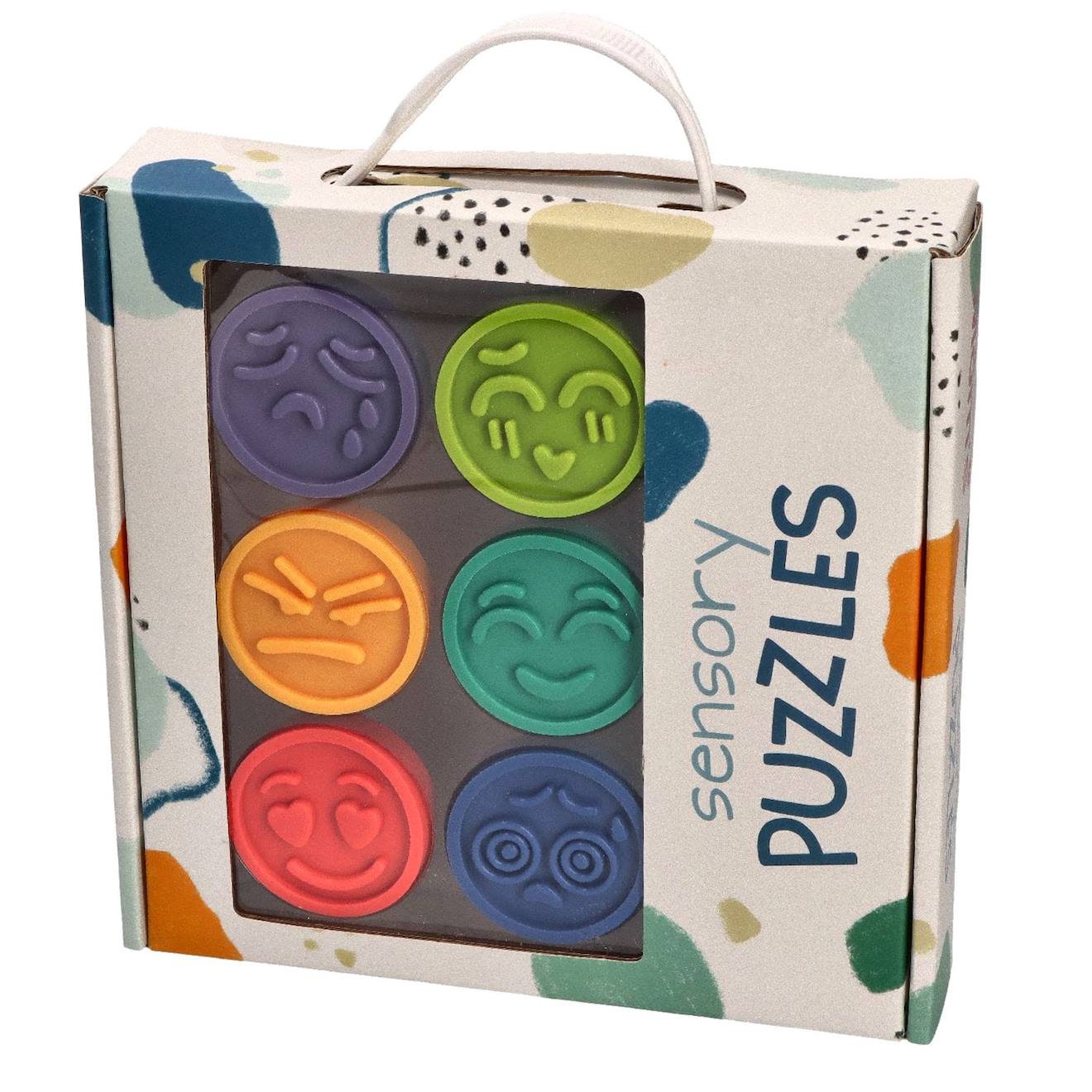 Jouet d'éveil montessori – puzzles sensoriels émotions multicolore