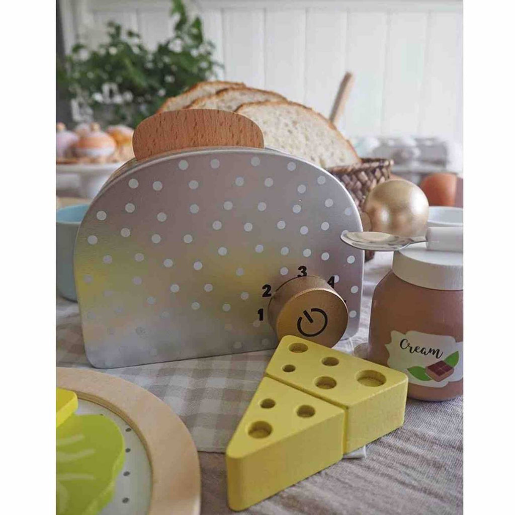 Jouet en bois - dînette - petit déjeuner multicolore