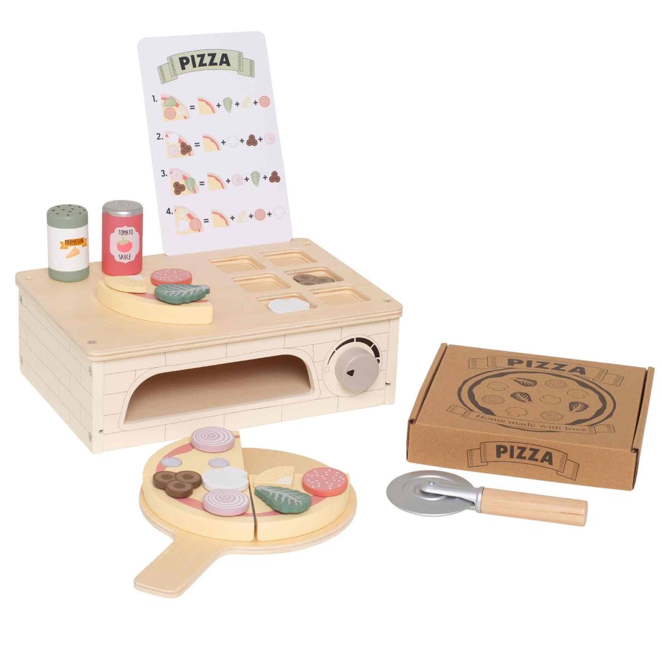 Jouet en bois - four à pizza gris