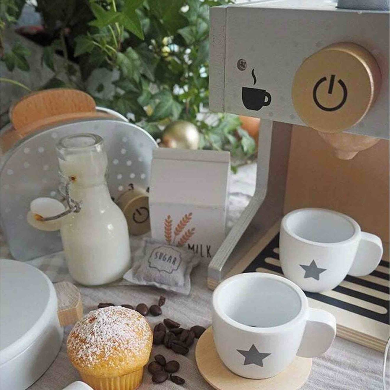 Jouet en bois - machine à café gris