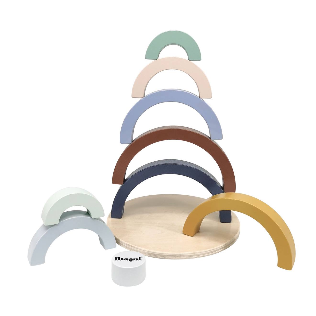 Jouet en bois - puzzle arc en ciel multicolore