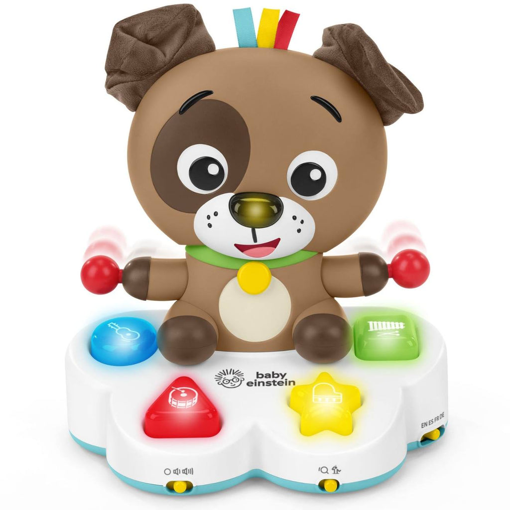 Jouet musical interactif blanc, marron, noir