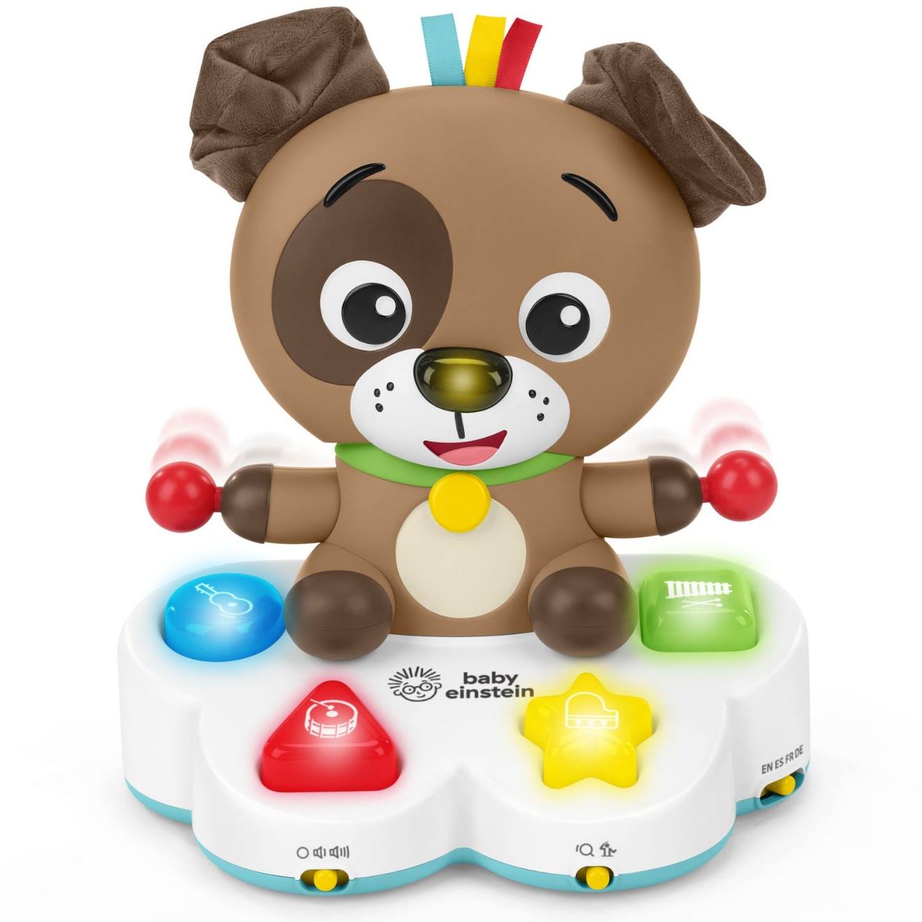 Jouet musical interactif blanc, marron, noir