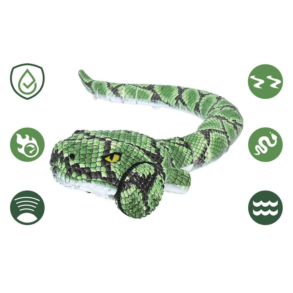 Jouet serpent amphibie télécommandé sans fil, modes terrestre et aquatique et étanche vert