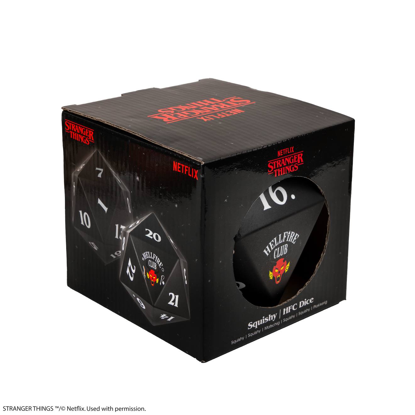 Jouet Squishy Dé Hellfire Club Anti Stress Enfant - Stranger Things Noir