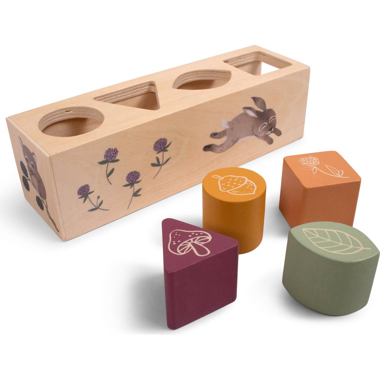 Jouet trieur de formes en bois multicolore