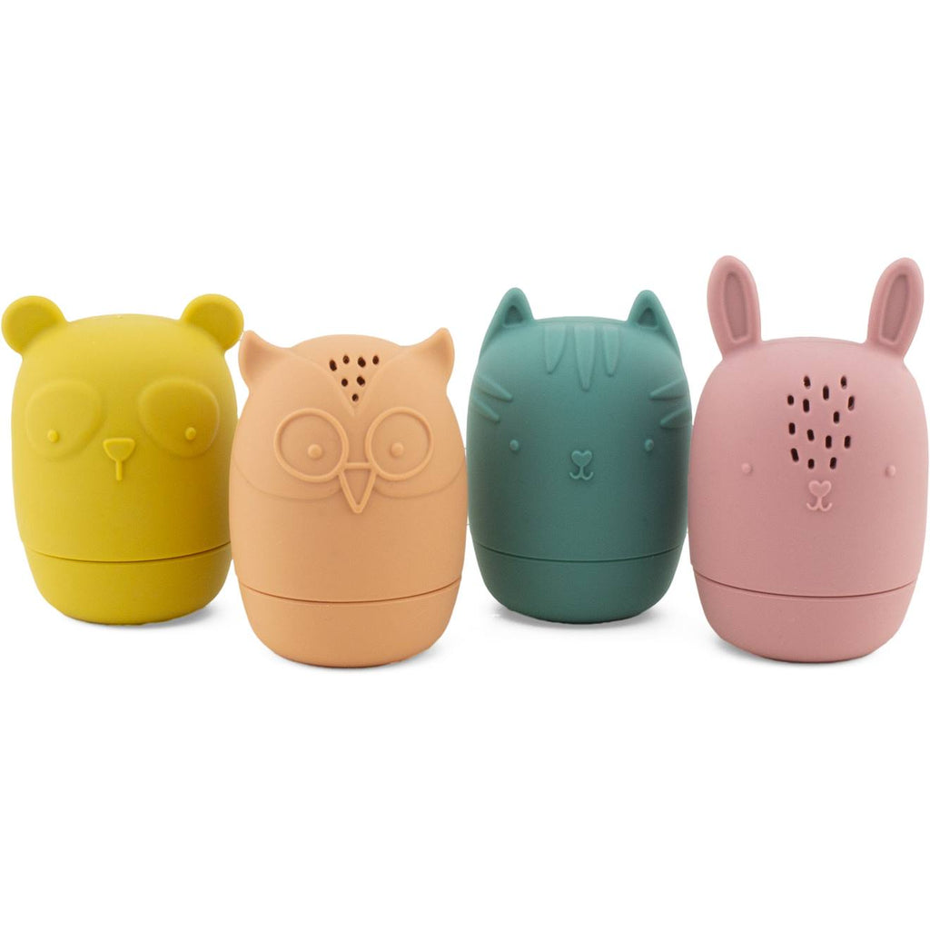 Jouets bain silicone animaux aspergeurs rouge