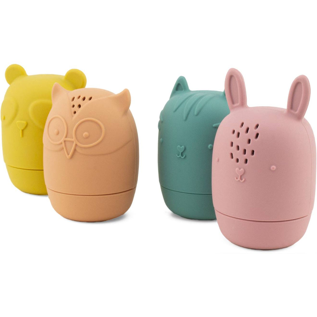 Jouets bain silicone animaux aspergeurs rouge