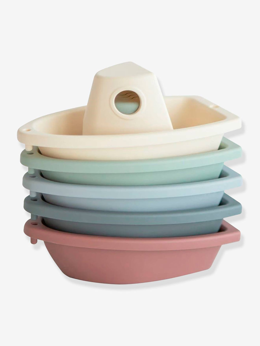 Jouets de bain - 5 bateaux à empiler - multicolore