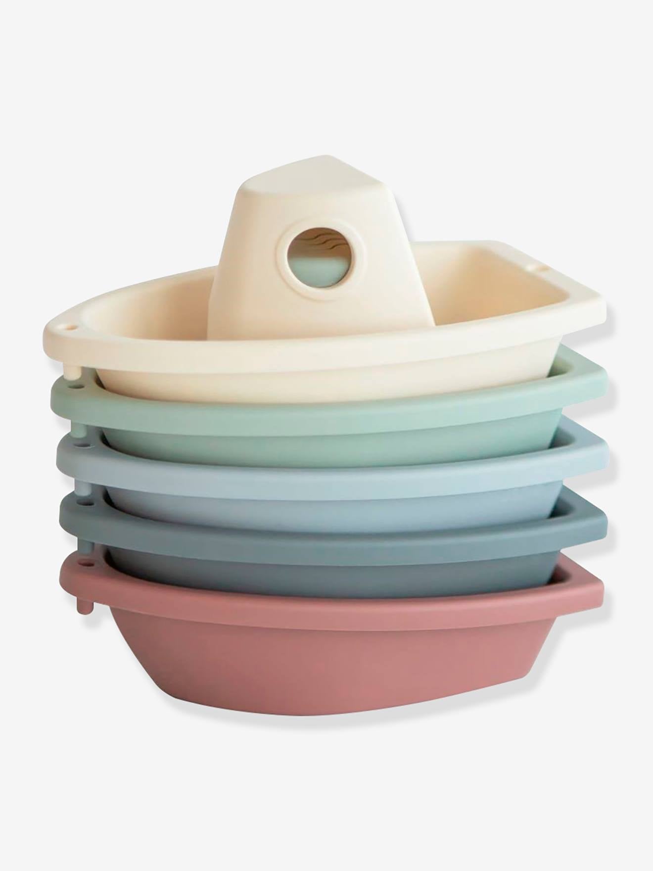 Jouets de bain - 5 bateaux à empiler - multicolore
