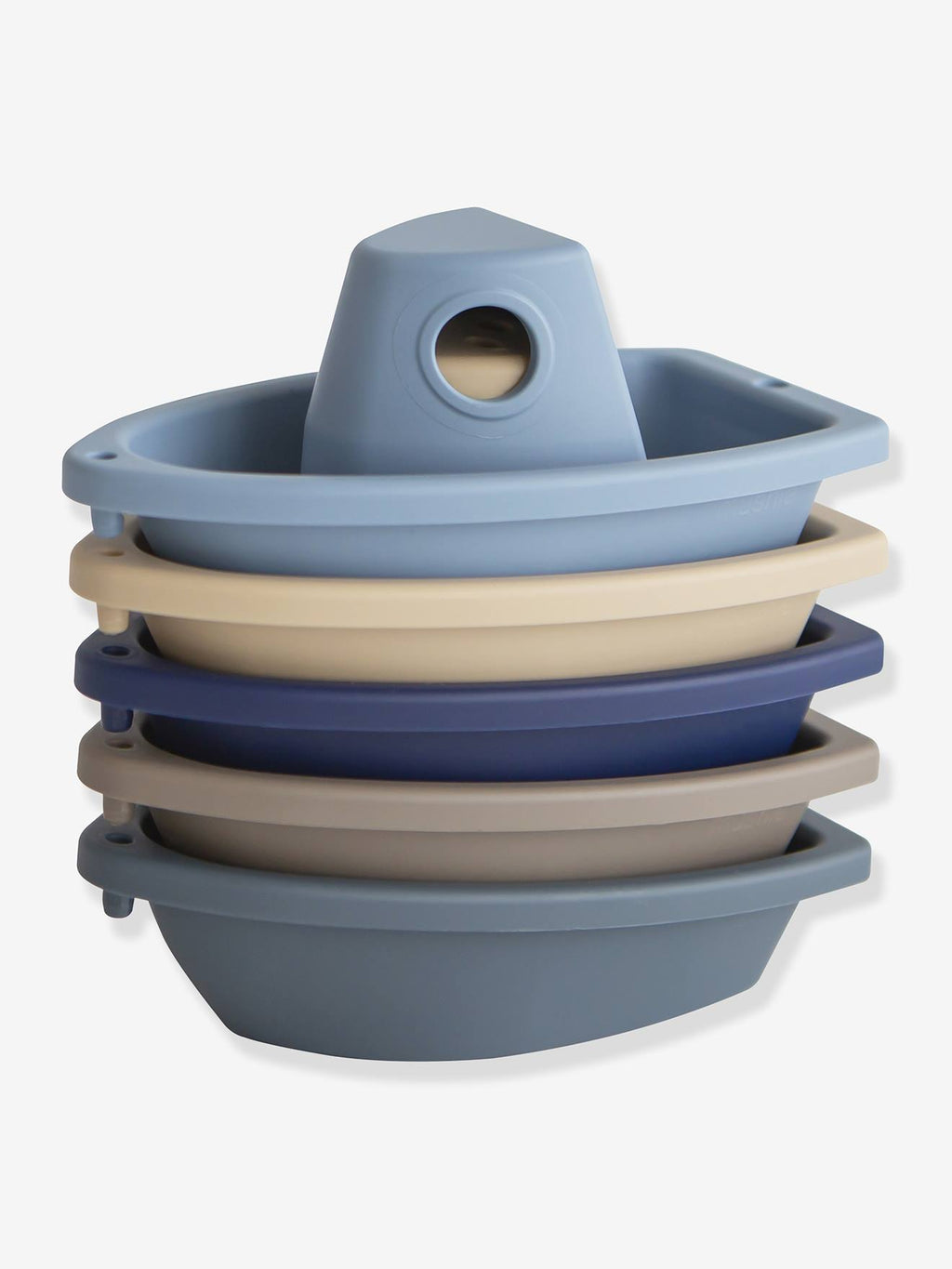 Jouets de bain - 5 bateaux à empiler - bleu