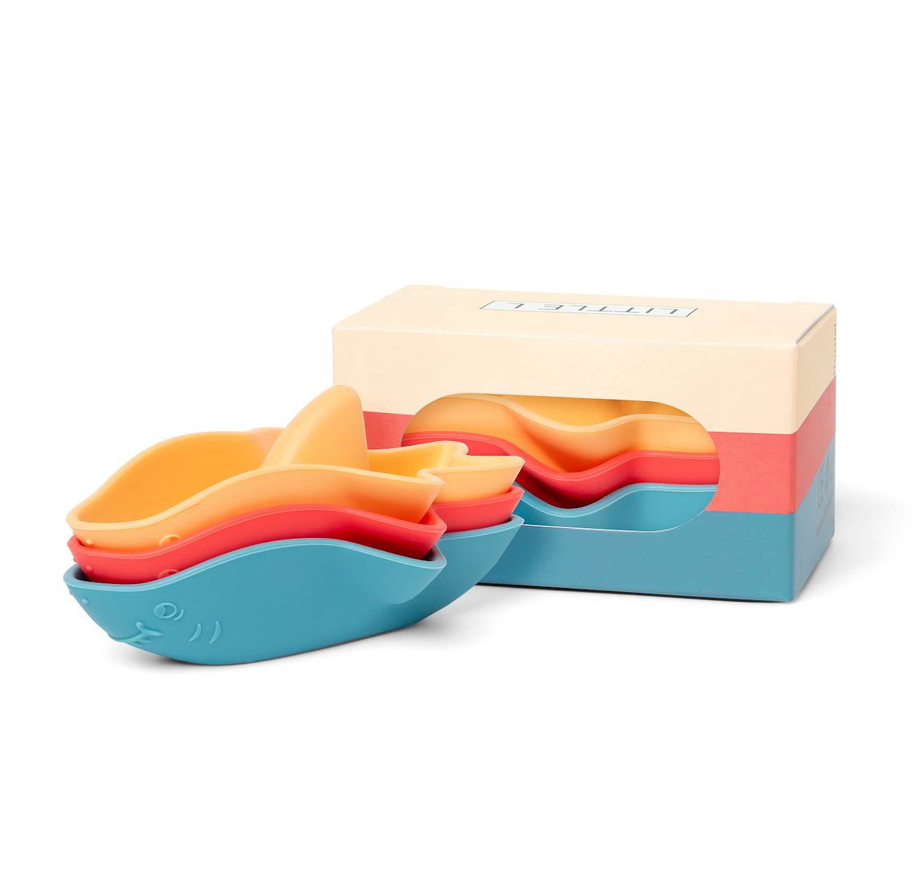 Jouets de bain en silicone requins orange