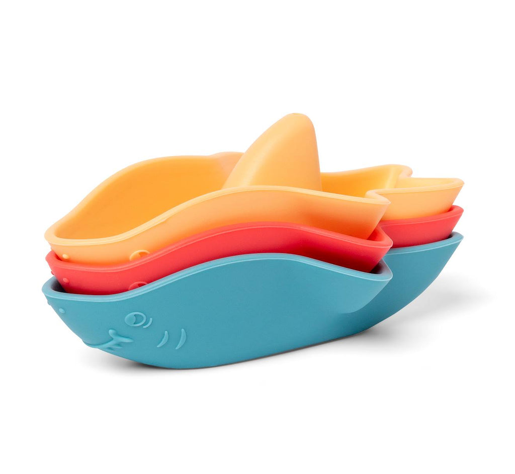 Jouets de bain en silicone requins orange