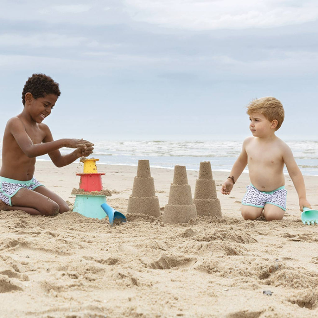 Jouets de plage alto et raki bleu, jaune, vert d'eau