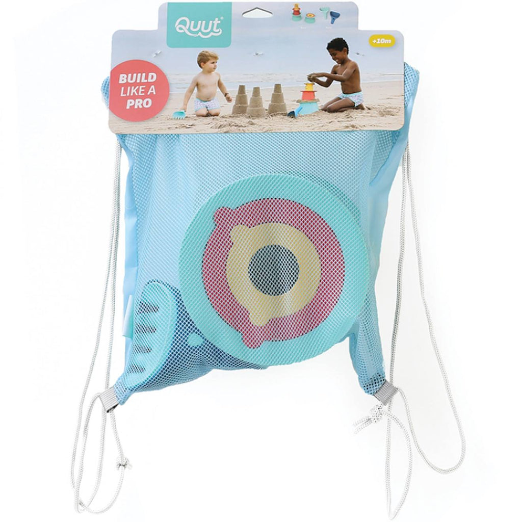 Jouets de plage alto et raki bleu, jaune, vert d'eau