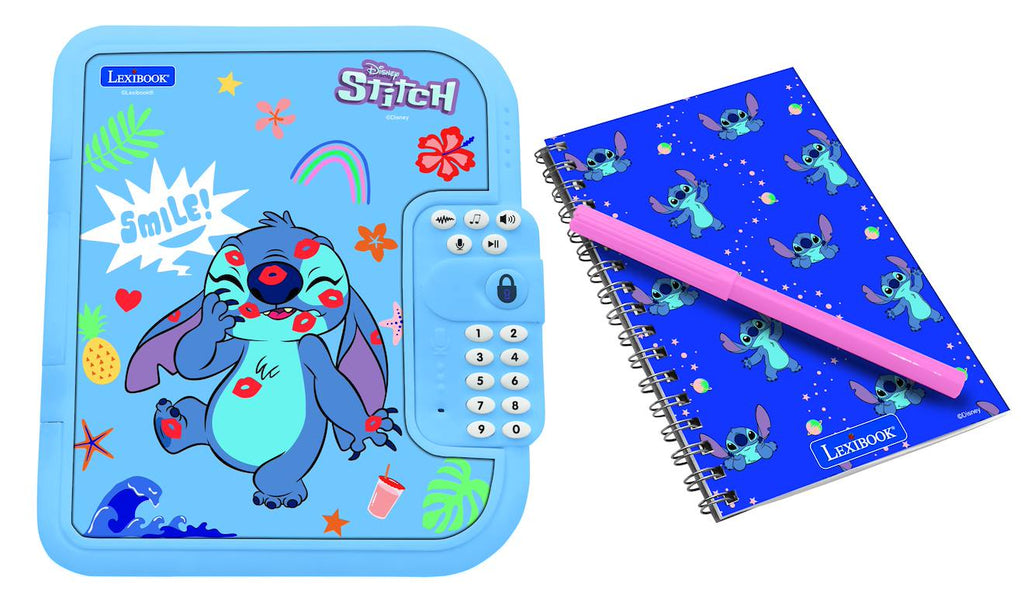 Journal intime électronique Stitch avec coffre-fort, stylo, carnet inclus, interactif, effets sonores multicolore