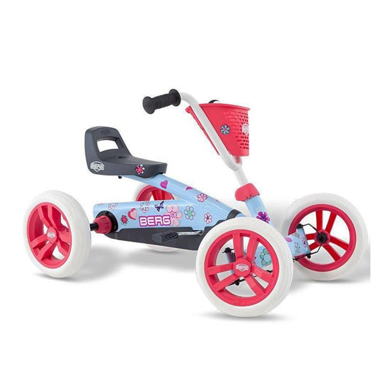 Kart à pédales pour enfants, 2+ ans, buzzy bloom blue/pink