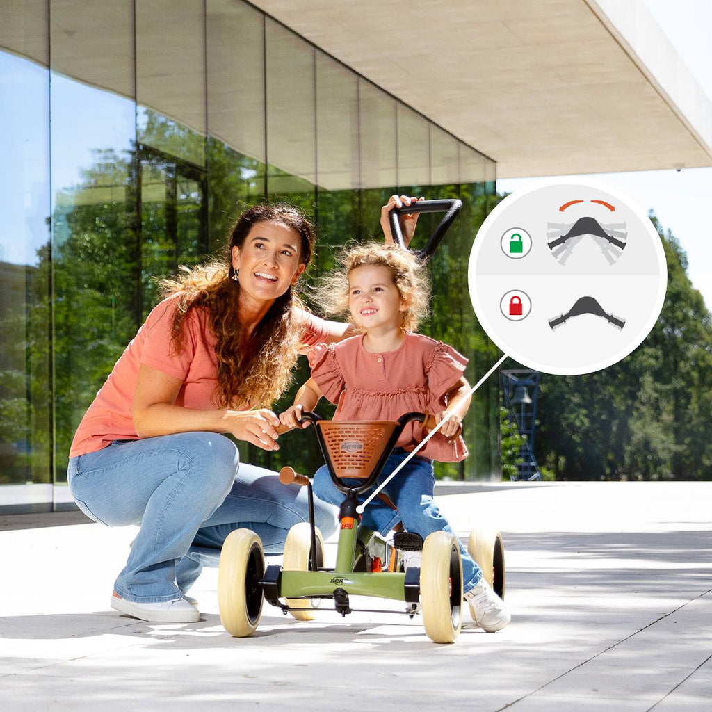 Kart à pédales pour enfants, 2+ ans, buzzy rétro 2-in-1 vert green