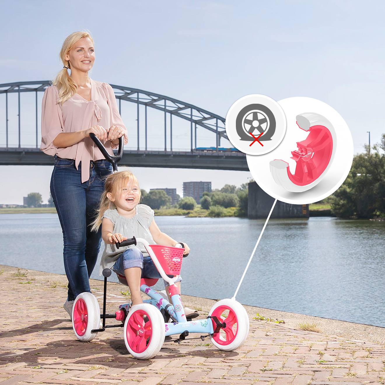 Kart à pédales pour enfants, 2+ ans, buzzy rétro 2-in-1 vert green