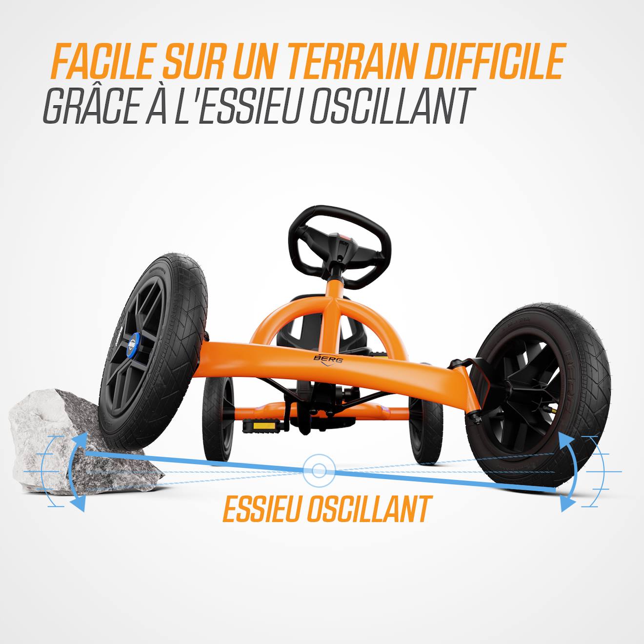 Kart à pédales pour enfants, 3+ ans, buddy b-orange