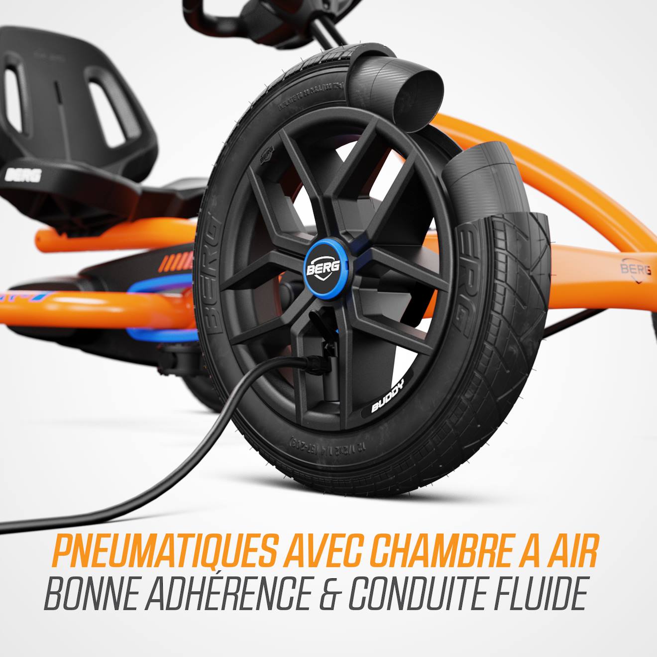 Kart à pédales pour enfants, 3+ ans, buddy b-orange